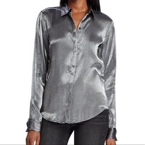 Lauren Ralph Lauren Silver Button Down Shirt